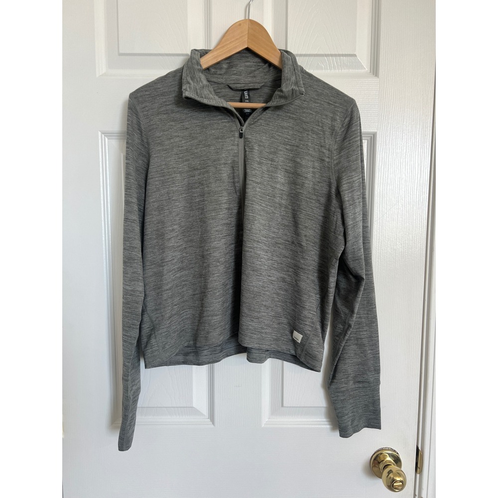 Vuori Gray Heather Quarter Zip Pullover Athleisure Activewear Women's L
